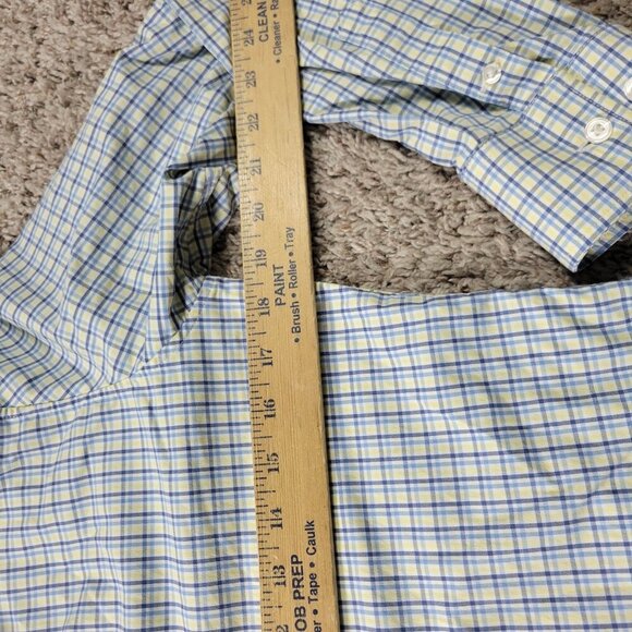 Bonobos Shirt Mens Small Blue Yellow Slim Fit Long Sleeve Button Up Plaid - Picture 3 of 6